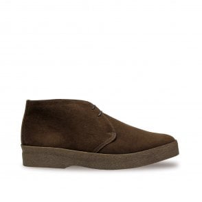 Sanders Hi Top Chukka Boot in Chocolate Suede with Crepe Sole